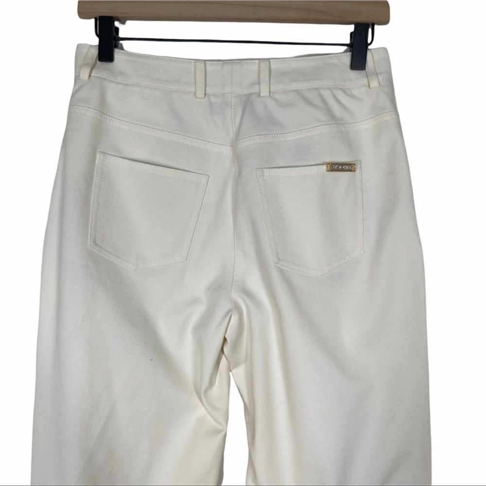 St. John Collection Ivory Wide Leg Trousers Size 4 - Picture 4 of 11